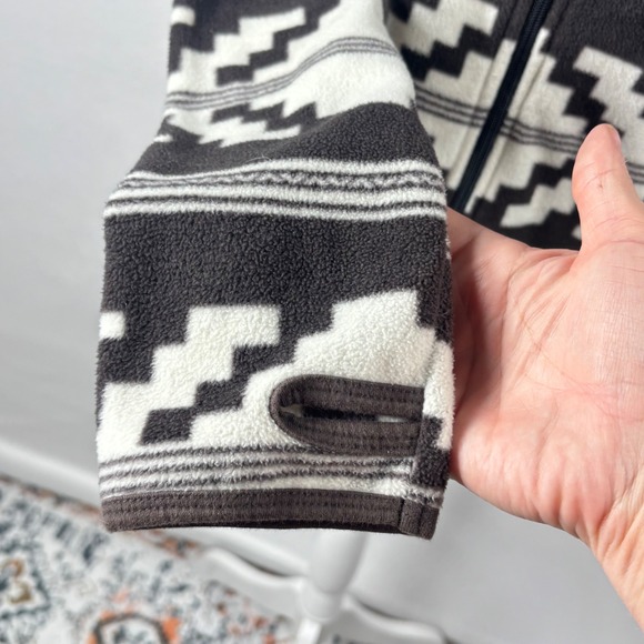 Y2K Billabong Zip Hoodie M / L Black Gray Southwestern Geometric Surfer Skate - Picture 8 of 11